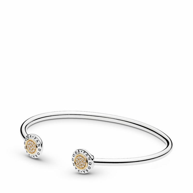 Pandora Signature Bangle Bracelet NZ Sale, Two Tone (370216-DIL)